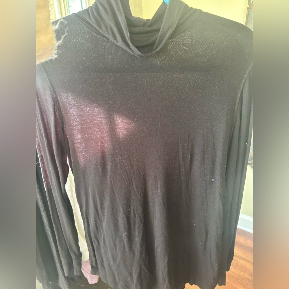 Thin black turtleneck